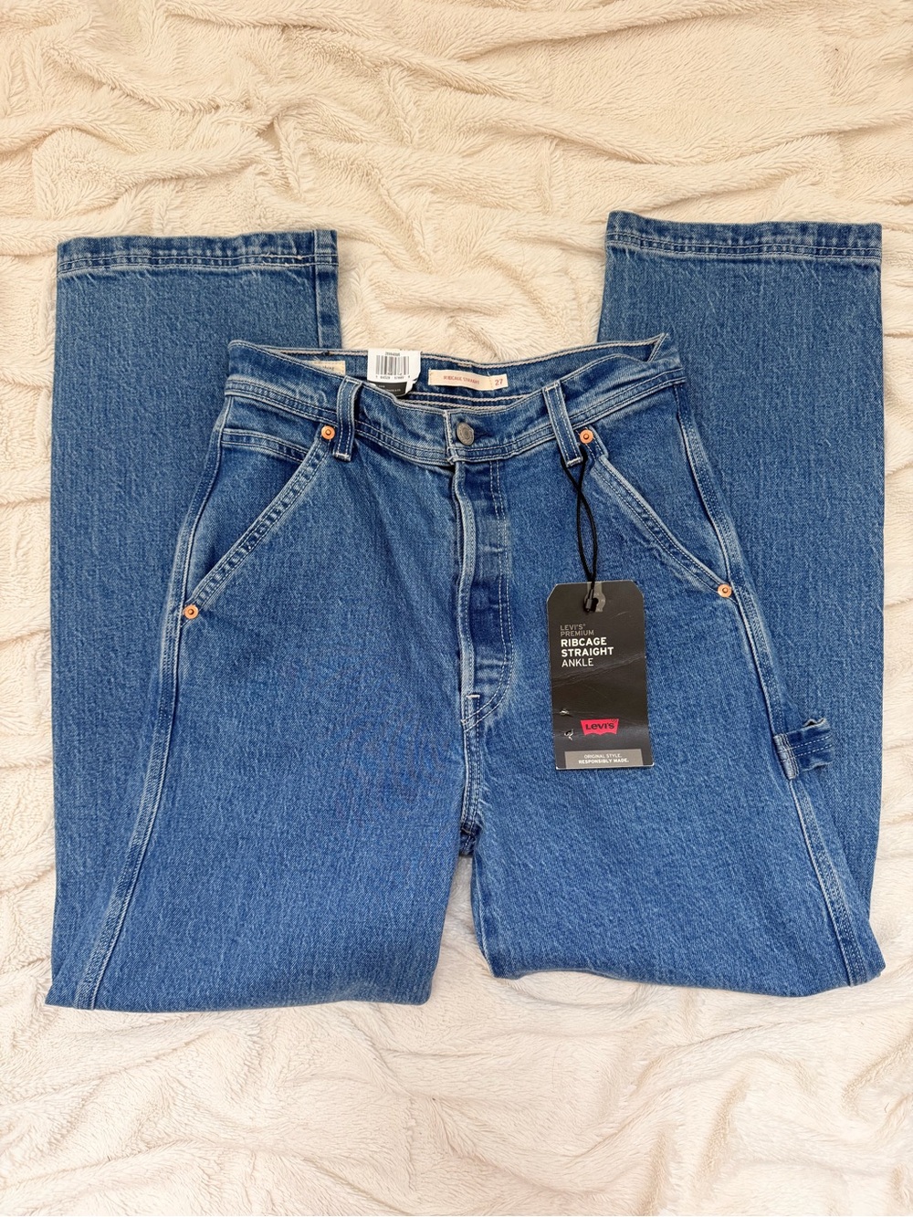 NWT Levi's Ribcage Straight Ankle Carpenter Jeans Premium Denim Sz 27